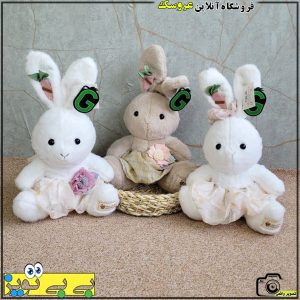 خرید عروسک دخترانه خرگوش پولیشی سایز 30 سانت
